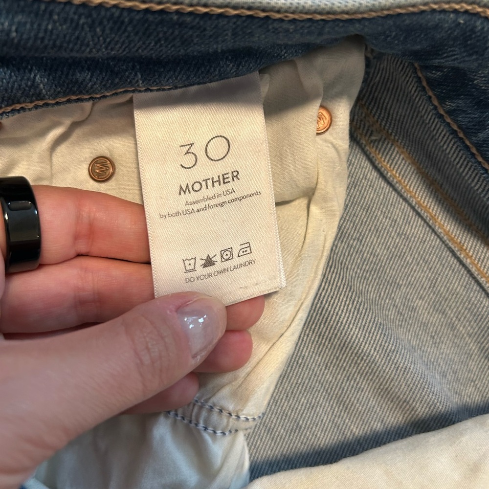 MOTHER Flare Jeans in Distressed Blue - Picture 5 of 5